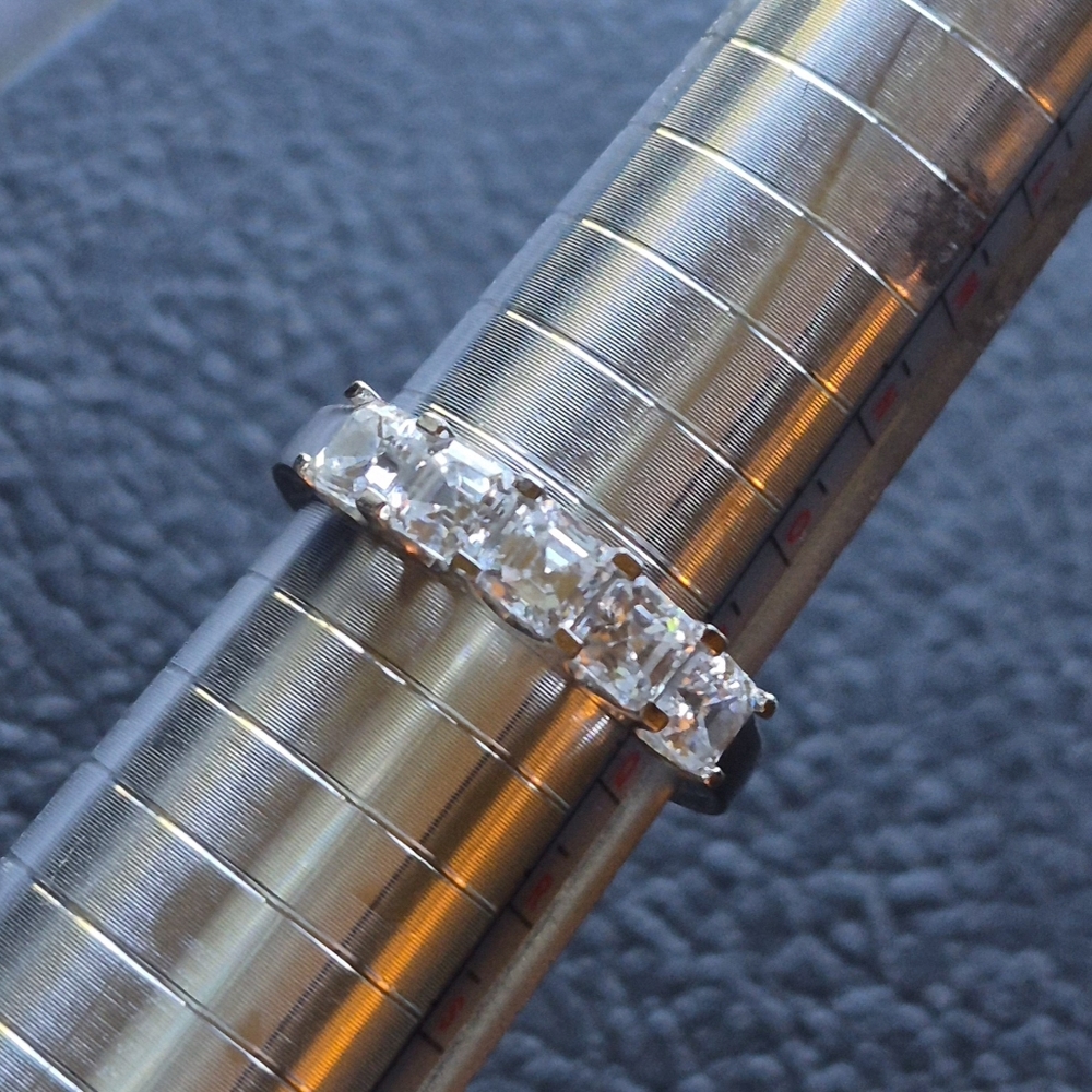 Silver and Diamond Gemstone Ring